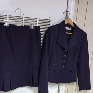 Tahari Deep Purple Jacket and Skirt Set